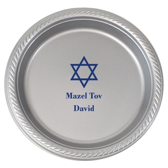 Traditional Star of David Plastic Plates